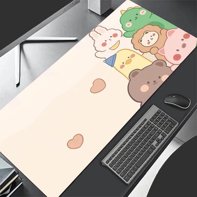 Tappetino Mouse Animali Cartoni Animati Kawaii per Ragazze, Grande Tappetino Antiscivolo in Gomma per Computer da Ufficio, Tappetino Tastiera da Gioco, Tappetini Lunghi per Scrivania XXL