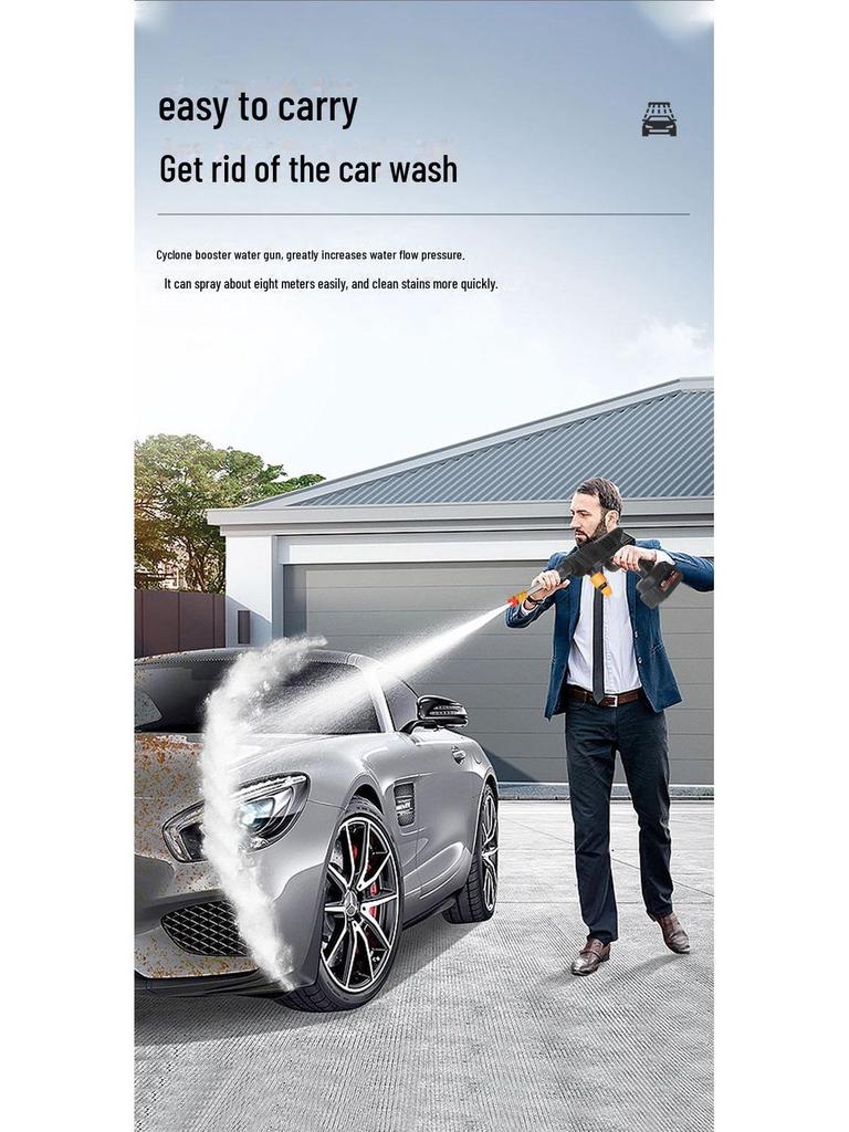 Portable High-Pressure Wireless Car Wash Machine with Lithium Battery