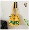 Summer new drawstring nylon bag large capacity lazy wind tote bag women's commuter shoulder bag canvas bag