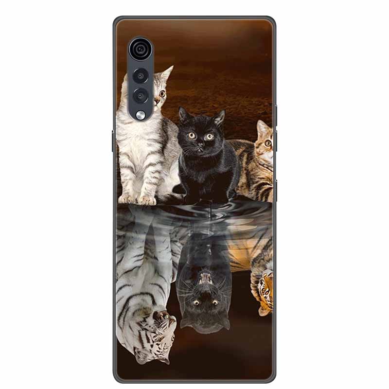 For LG Velvet Luxury Phone Case Black Soft Silicone TPU Back Cover for LGVelvet 5G Funda LMG910EMW Protector Capa Cartoon Coque