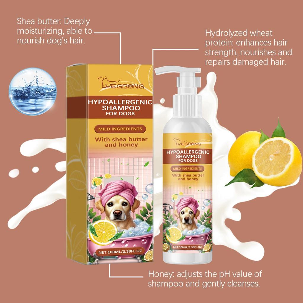 YEGBONG Canine Shampoo Pet Dog Hair Mild Cleansing Shampoo Moisturizing Smooth No Tangle