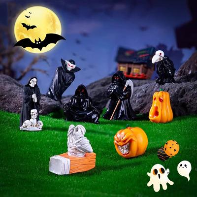 Mini Ghost Pumpkin Status Halloween Decoration Ornament Desk Accessorie Halloween Party Table Decor Day of The Dead
