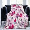 Floral Skull Blanket Vintage Peony Flannel Funny Warm Throw Blankets for Chair Covering Sofa Textile Decor
