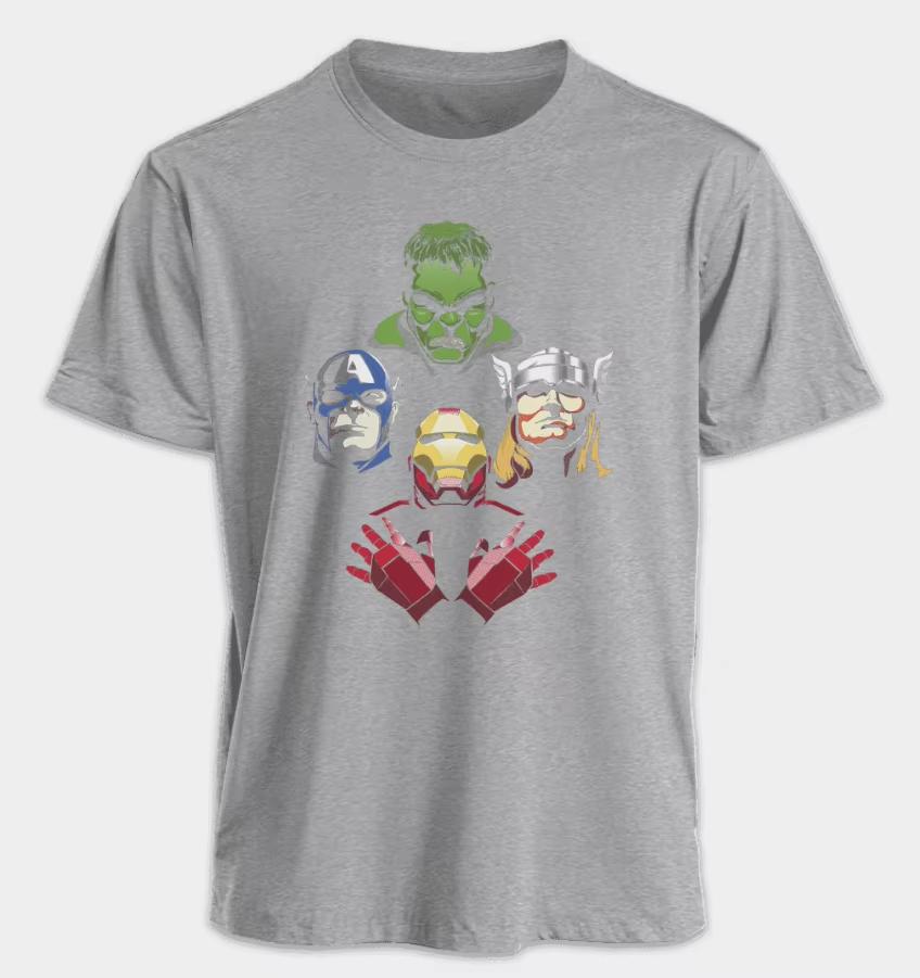 Marvel The Avengers Mens and Womens Tshirts Iron ManCaptain America Thor Hulk Summer America Spring and Autumn Short Sleeves