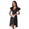 Women's Summer Sexy V-neck Ruffled Short Sleeve Bodycon Mini Dress, European American Style Casual Party Dress for Women