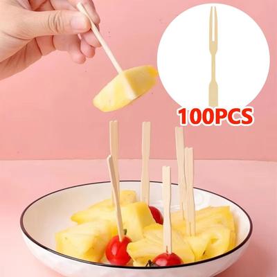 100Pcs Mini Size Appetizer Forks Disposable Dessert Cocktail Forks Fruit Forks  Party Supplies