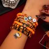 SHIXIN 6Pcs Halloween Spider Bat Ghost Pendant Bracelet Set for Women Men Gothic Soft Ceramic Bead Bangles Halloween Accessories