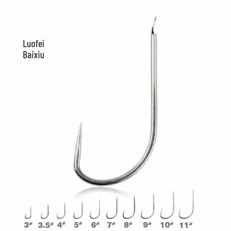 Barbless White Tilapia Fishing Hooks - Bulk Fishing Gear Accessories Tilapia White Sleeve 7#