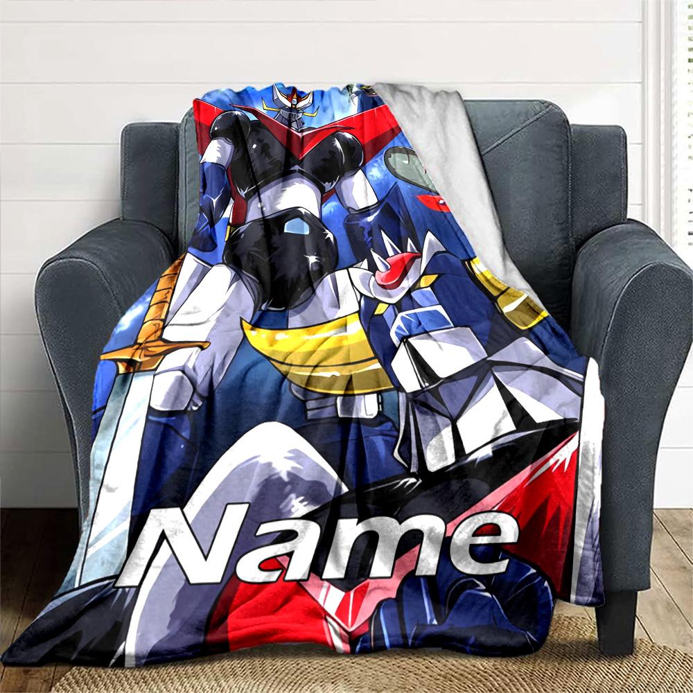 Customiz Name Personality UFO Robo Grendizer Blanket Soft &Warm Sofa Office Bed Travel Lunch Break Blanket, Gift Suitable All Seasons