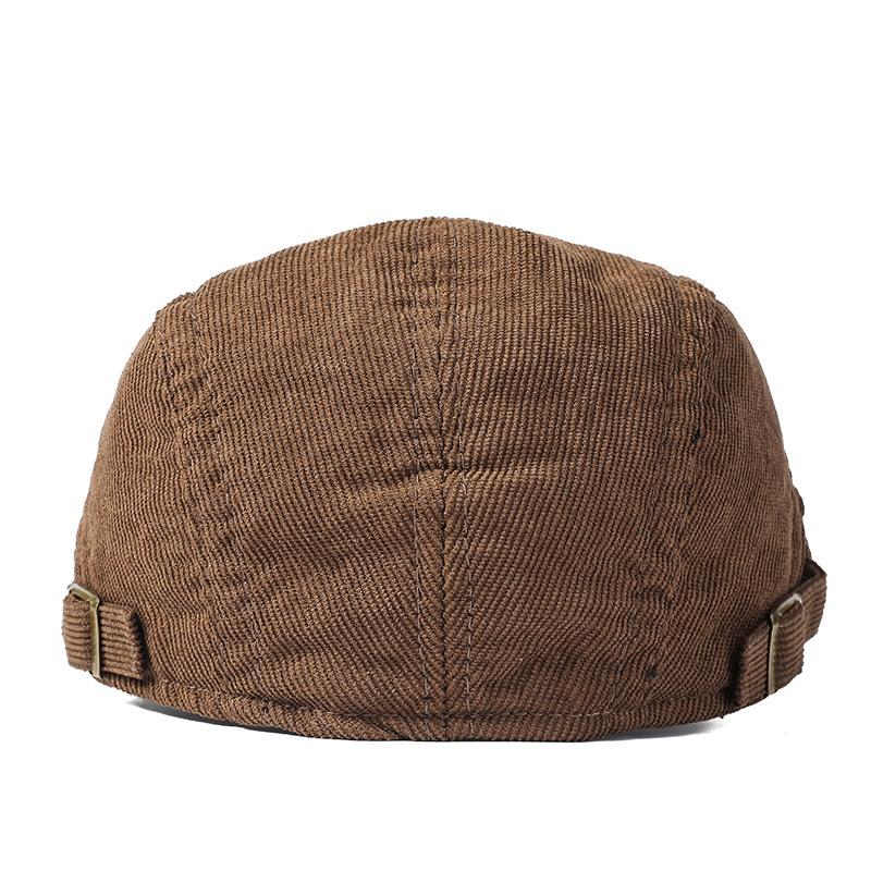 Corduroy Cap Men's Solid Color Retro Peaked Cap Winter Newsboy Caps for Men Thick Cap Old Man Cap Painters Hats