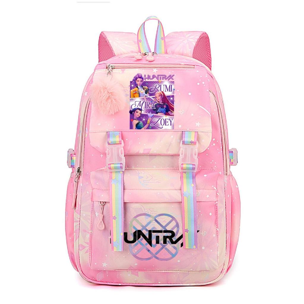 K-Pop Demon Hunters School Bag Kids Students Huntrix Girl Rainbow Dual-Shoulder Bag Boys Laptop Rucksack Outdoor Shouler Bag