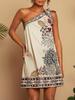 2025 Elegant Women's Sleeveless Dress: Printed, Waist-Cinching, Slimming Style