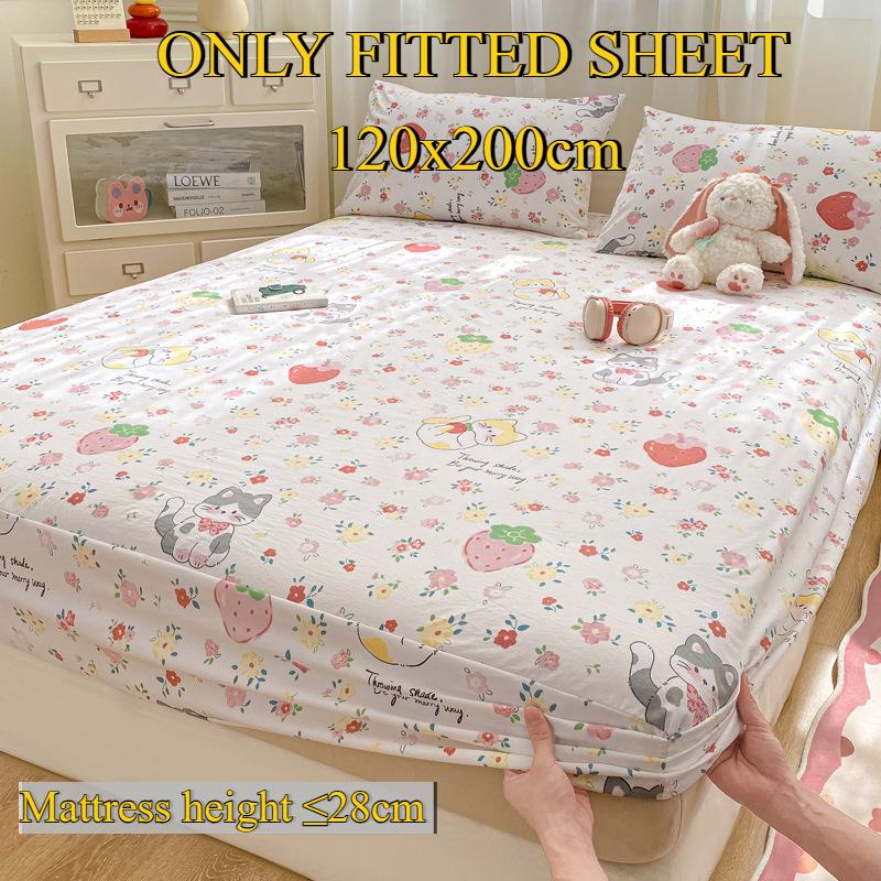 Fitted Sheet Pure Cotton Non-fading Non-balling Single-piece Bed Sheet Non-slip Multi-specification Bedding Bedspread Protector