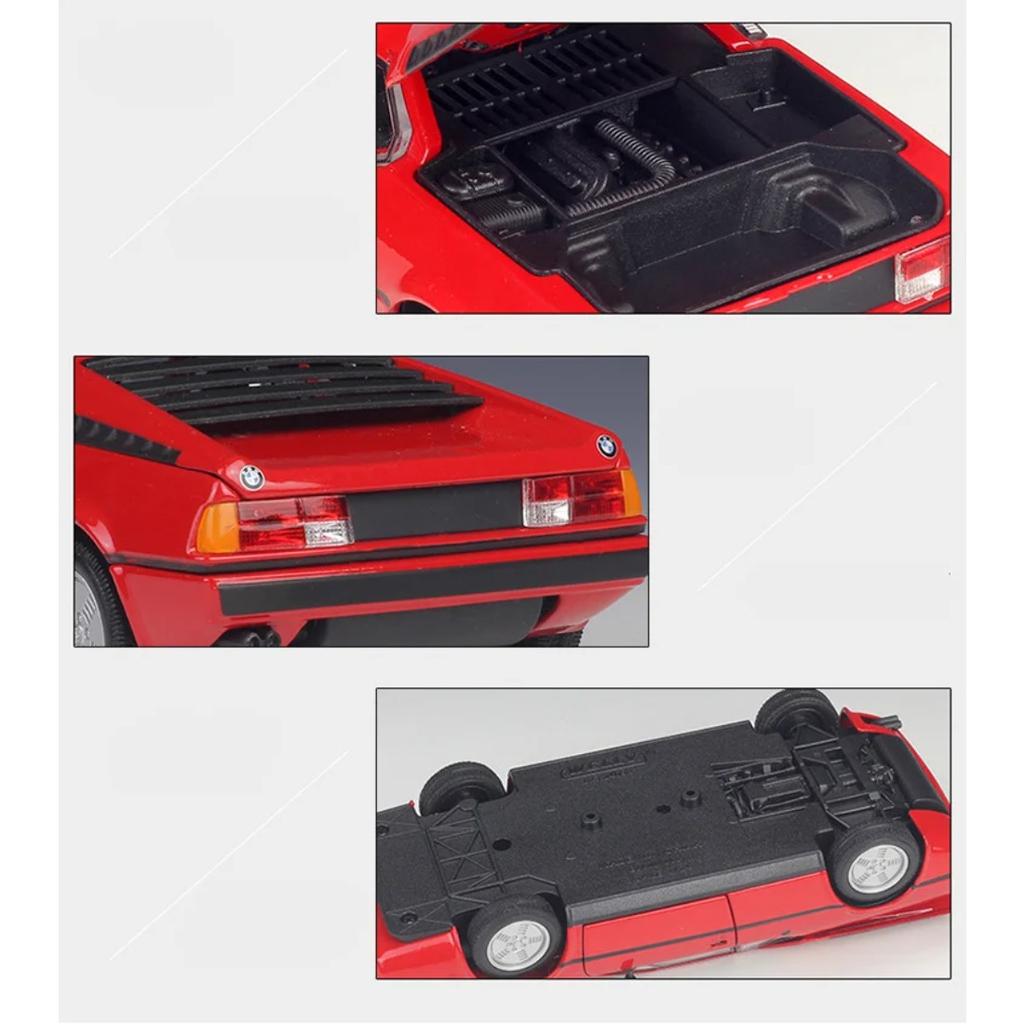 WELLY 1/24 BMW M1 Alloy Classic Sports Car Model Diecast Metal Racing Car Vehicle Model Simulation Collection Childrens Toy Gift