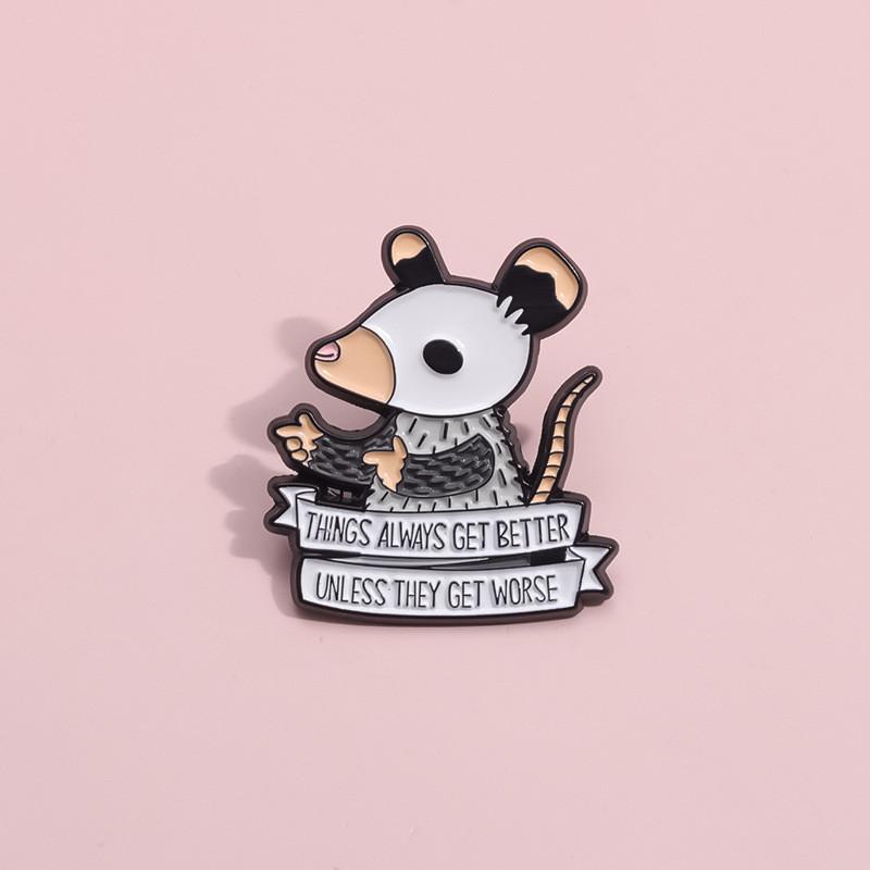 Cartoon Mouse Adorable Brooch Creative Letter Pin Unique Fashion Accessory For All