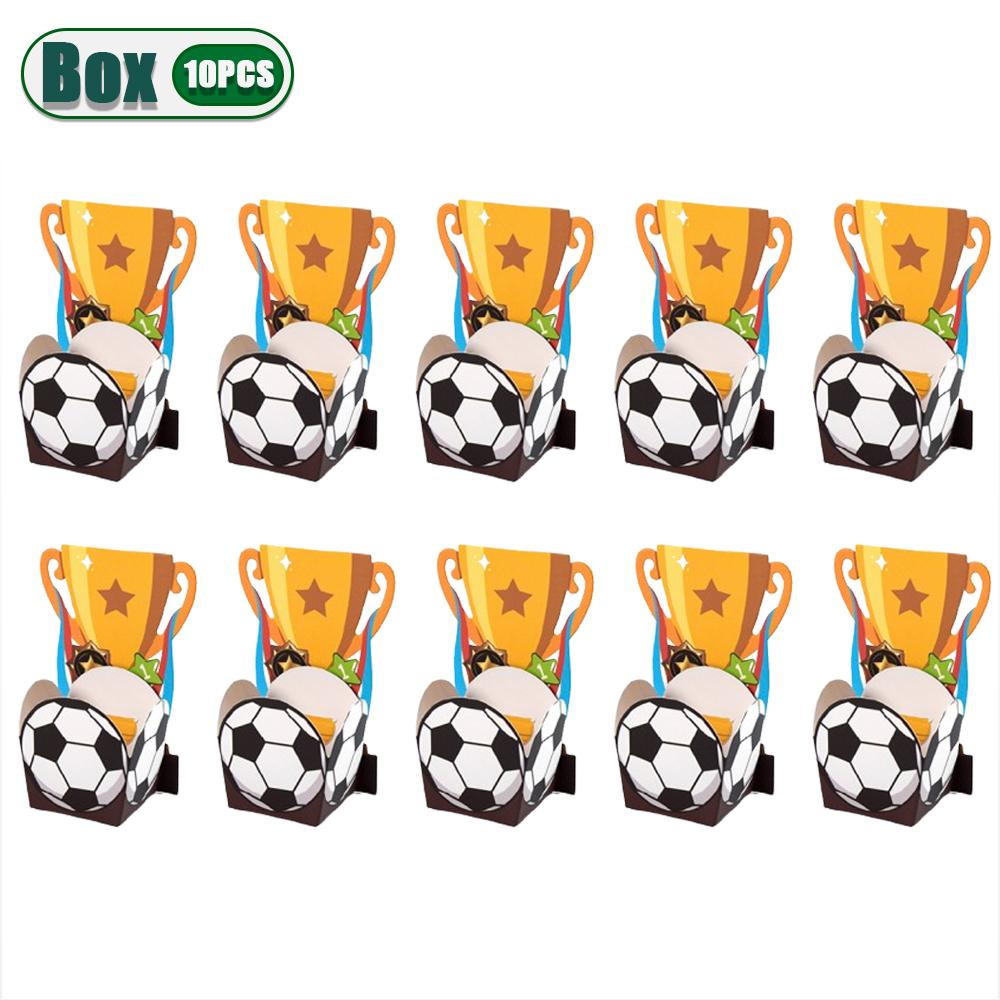 10-50PCS Cartoon Football Trophy Gift Packaging Boxes Children's Party Dessert Table Birthday Supplies Football Theme Candy Box