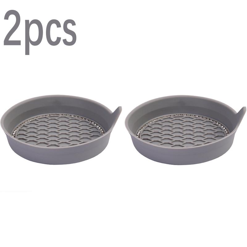 2PCs Car Carbon Fiber Coaster Non-slip Water Cup Pad Car Slot Gadgets Mat Silica Pad Cup Holder Car Interior Accessories Decal