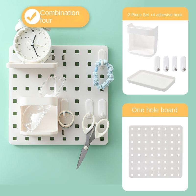 3873 Household Hole Board Wall Storage Rack Dormitory Display Rack Hanging Board Learning Desk Finishing Storage Partition Rack