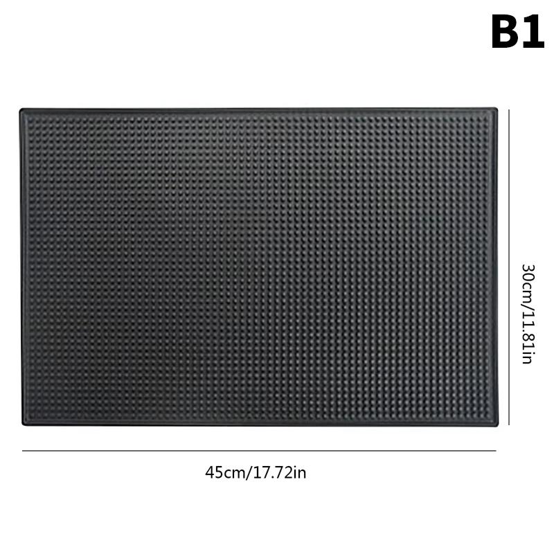 Black Rubber Bar Service Mat, Non-Slip Spill Proof Counter Mat for Bartending, Coffee Shops and Home Bars