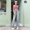 Women's Distressed Pink Leather Label Jeans - 2025 Slimming Plus Size Straight Leg, Petite Long Summer Style
