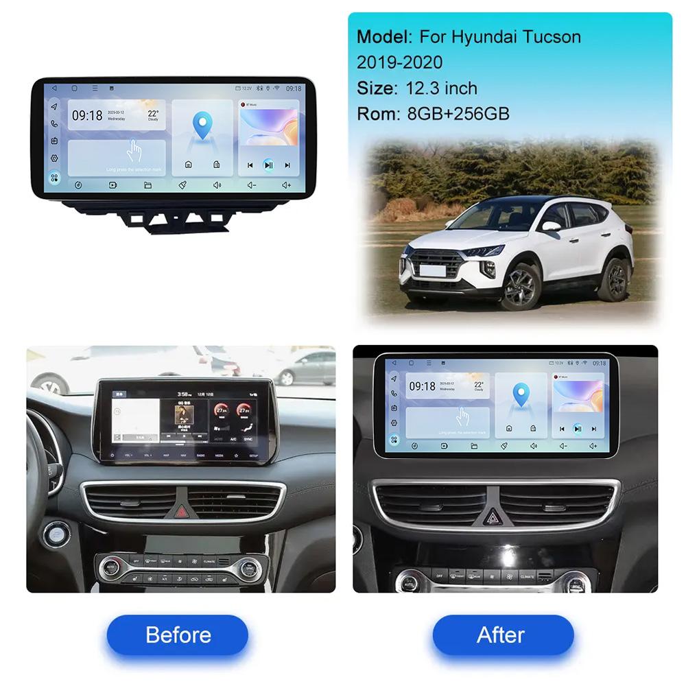 Android Screen 12.3INCH DSP RDS For Hyundai Tucson 2019-2020 Car Radio Multimedia Video Player GPS Carplay Stereo 8Core 4G+WIFI