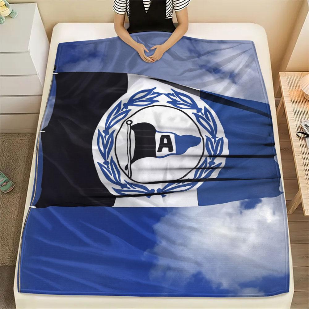 DSC Arminia Bielefeld Printed Flannel Blanket, Soft Throw for Bedroom Sofa, Washable,soccer Fan Merchandise, Great Gift.