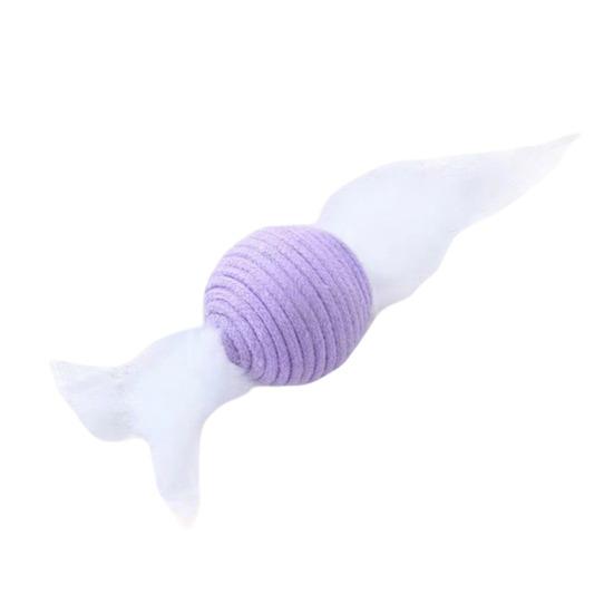 Cotton String Ball Teething Toy Built-in Sand Rattle Interactive Rope Toy Bite-Resistant Tooth Grinding Cat Play Toy for Pet