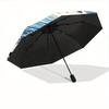1pc Ocean Waves Automatic Open/close, All-Season Portable Folding Umbrella, Travel, Everyday, Formal Events138
