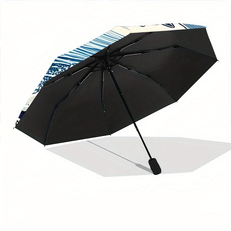 1pc Ocean Waves Automatic Open/close, All-Season Portable Folding Umbrella, Travel, Everyday, Formal Events138