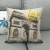 London, Paris Tower, Uk Digital Printing Short Plush Pillow Covers Decorative For Car Sofa Office Cushion Cover Home Goods