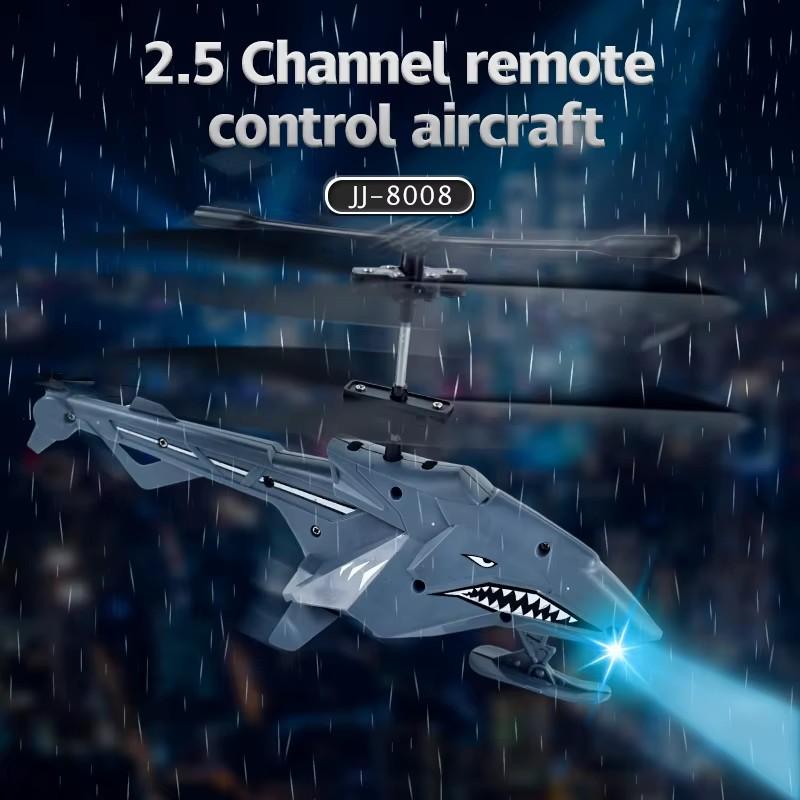 Non-Toxic Shark-Shaped Rc Airplane 2.4Ghz Remote Control Aircraft With Led Lights Easy To Fly For Kids & Adults