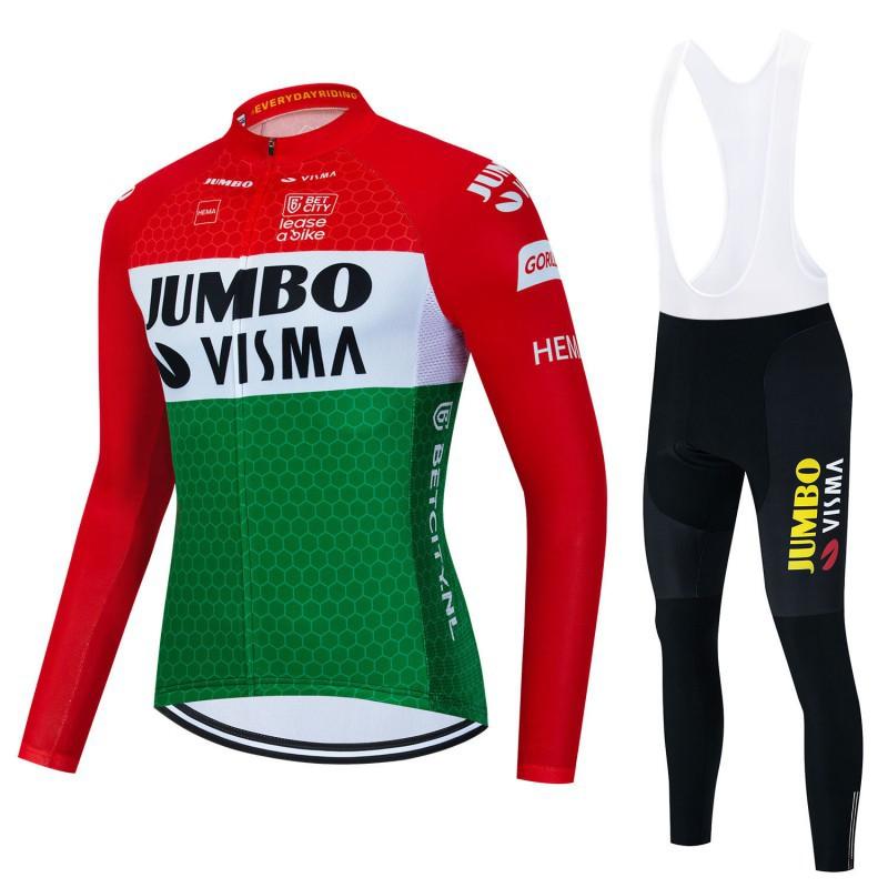 JumboVima Long-sleeved Cycling Suit Set Men Women Outdoor Mountain Biking Road Sportswear