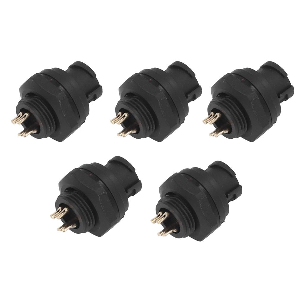 5 Pcs 4 Pin Front Panel Mount Socket 716in 28UNS Thread Connection Welding Wiring IP67 Aviation