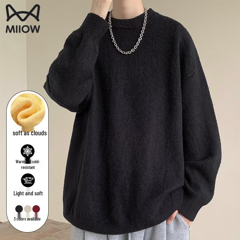 MiiOW Men s Warm Pullover Round Neck Sweater XL
