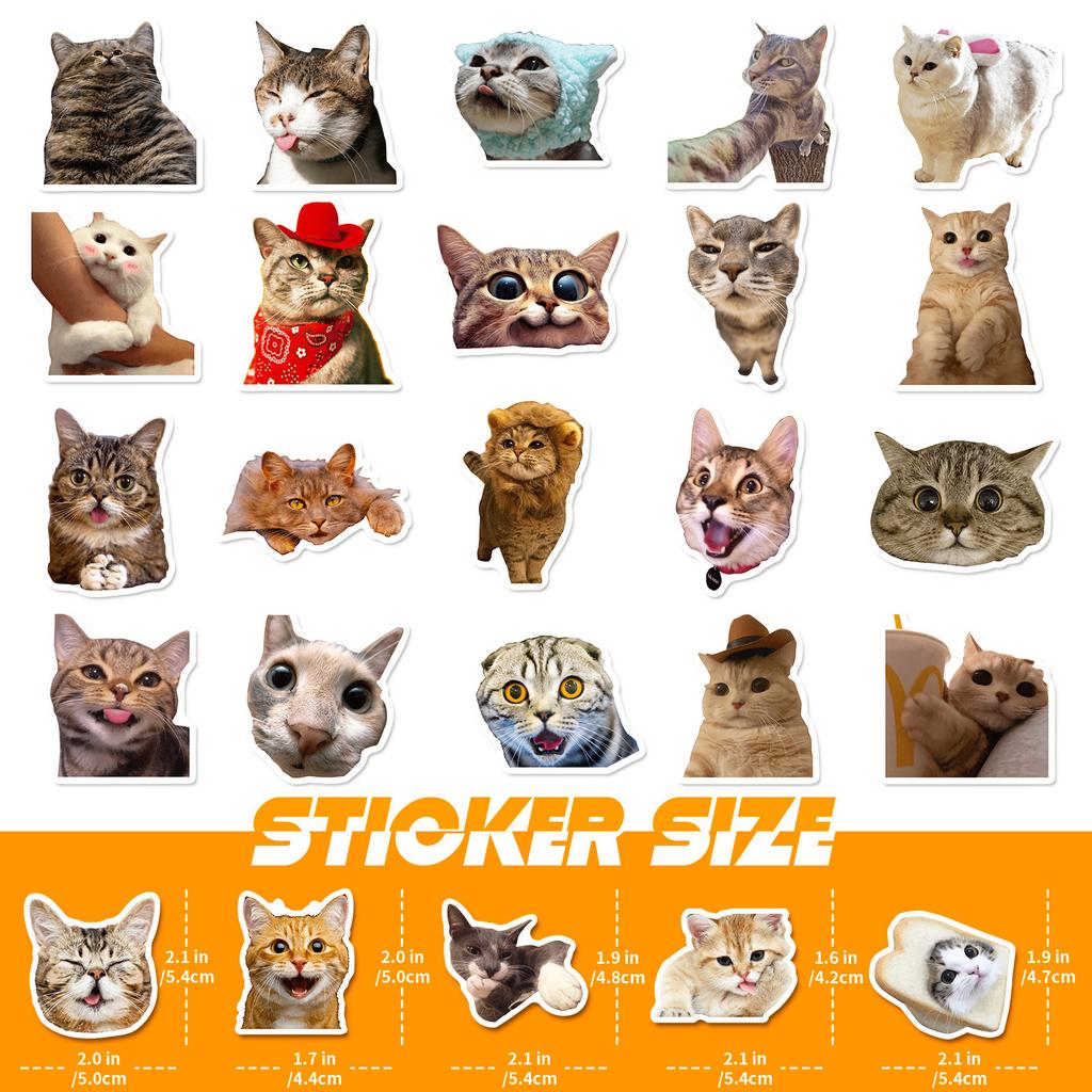50 Cat Stickers Cute Cute Cat Cute Internet Celebrity Cat Emoticon Pack Graffiti Stickers