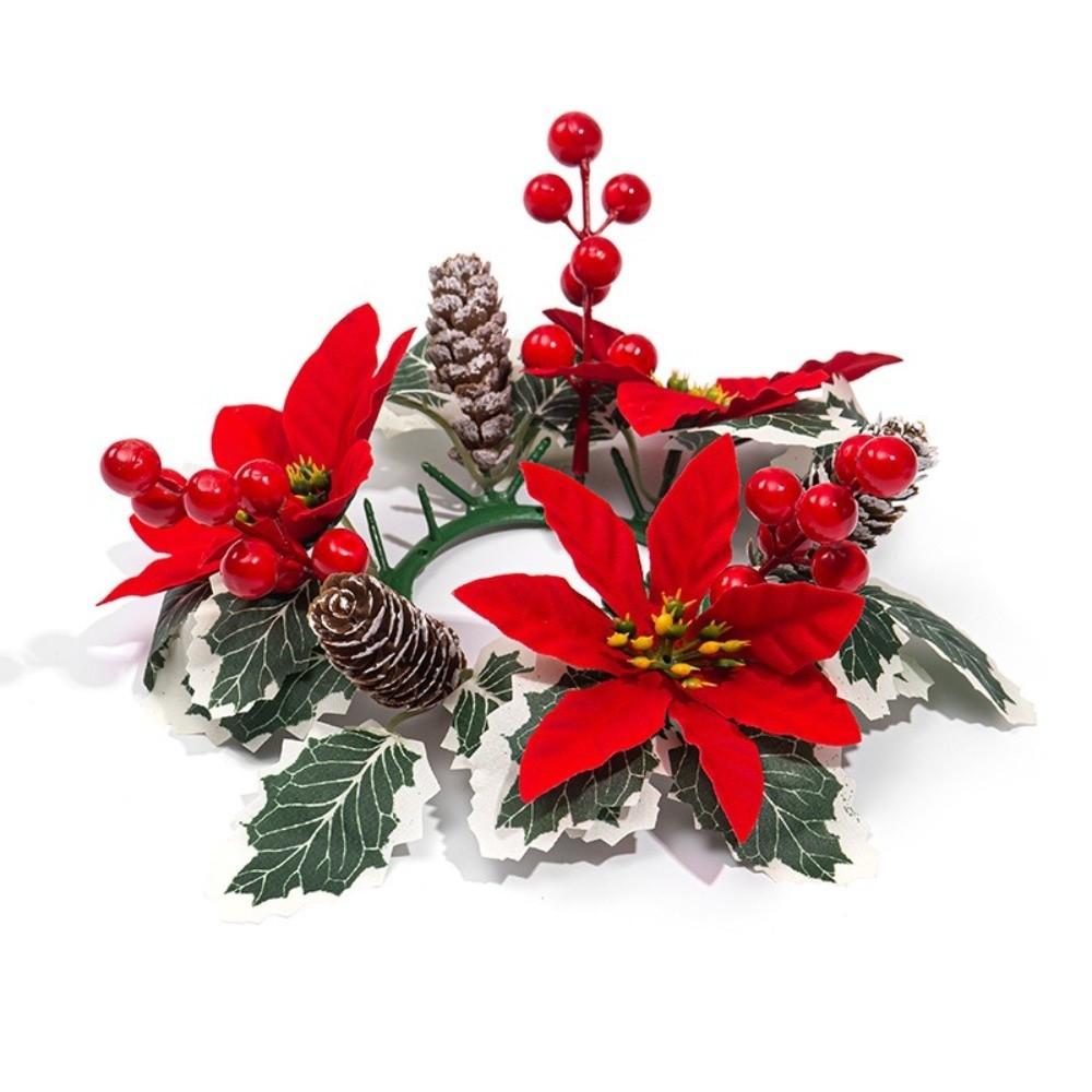 Künstliche Blume Blumen Kranz Kerzenhalter Kiefer Kerzenständer Girlande Partydekoration