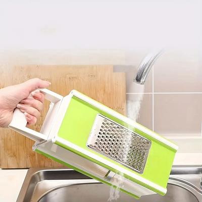 Portable 5 In 1 Vegetable Chopper Manual Stainless Steel Potato Slicer Sharp with Container Vegetable Grater Cafeteria