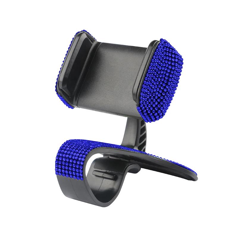 Diamond Crystal Car Phone Suction Cup Holder Fixed Multifunction Rotating Mobile Phone Mount Bracket Decor Car Bling Accessories