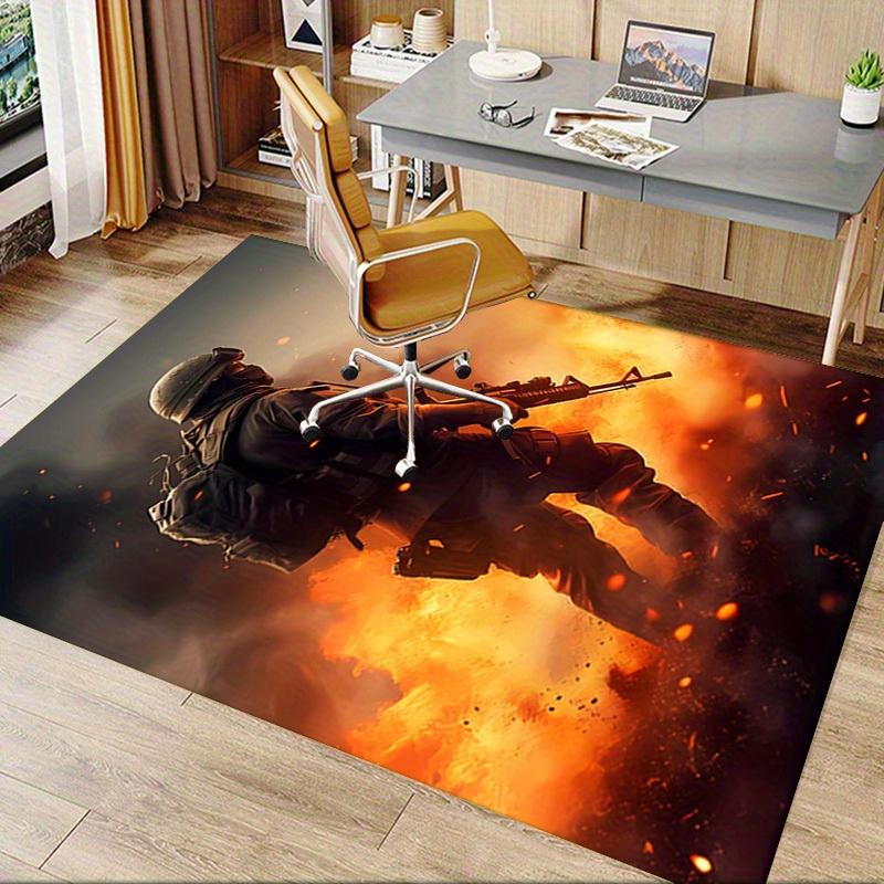 1pc Soldier,Battlefield,Firefight Office Carpet Soft Polyester Non Slip Machine Washable Indoor Carp