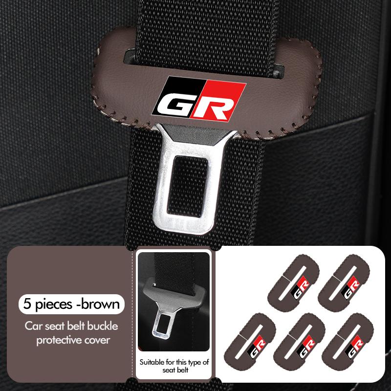 MZD1  For Toyota Car Seat Belt Buckle Plug Leather Car Seat Belt Clip Protective Covers Crown GR Corolla YARIS Auris C-HR Hilux Vios