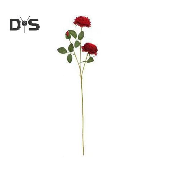 Easy Care Fake Flower Green Leaves Attractive Wedding Bouquet Artificial Peony Flower