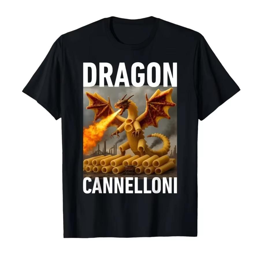 

Dragon Canelloni Italia Brainrot T-Shirt 2026 Summer Luxury Retro Cotton Men s T-shirt Street Y2K Short Sleeve Oversized T-shirt S разноцветный