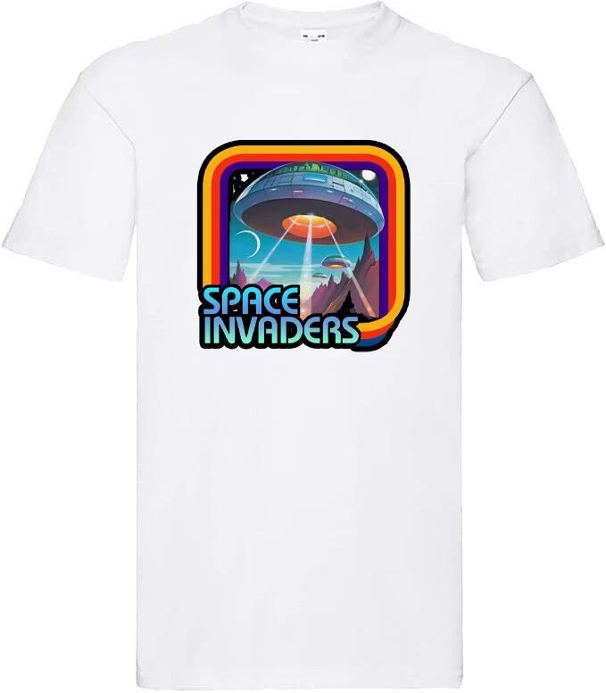 

film movie horror funny cult mens birthday RETRO t shirt for SPACE INVADERS fans S
