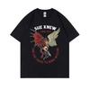 She Knew I Was Hell and She Chose To Burn with Me Angel and Demon Vintage Graphic Tshirt Men Fashion Oversized T Shirts