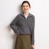 2024 Autumn/Winter Women's Cashmere Polo Collar Sweater with Yuanbao Stitch and Zipper - Long Sleeve, Warm, Versatile Knit.