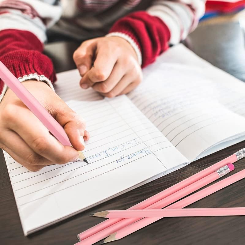 Tinlade 50 Pcs Triangular Grip Pencils Wood Wedding Pencils HB Graphite Pencil Pack Eraser for Baby Shower Drawing Sketching Bridal Shower Office