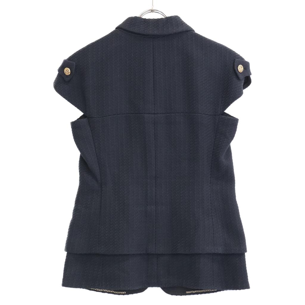 CHANEL 07P P30569V20732 CC Button French Sleeve Tweet Jacket Jacket 36 NavyUsed