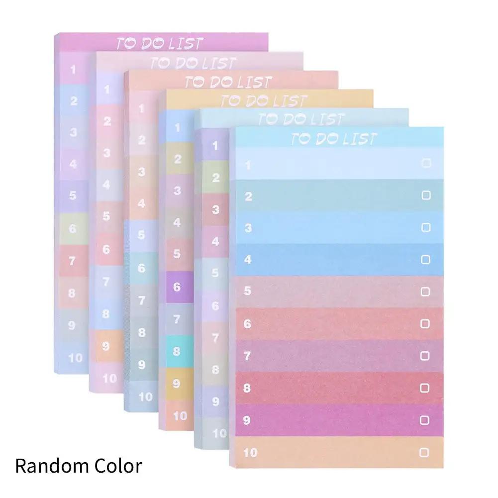 

50 листов стикеров для списка дел, разноцветные линейные липкие заметки, портативные липкие заметки, блокнот для заметок, канцелярские принадлежности kawaii 130 80mm