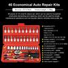 46Pcs Car Repair Tool Kit 1/4 Inch Socket Set Ratchet Torque Wrench Multifunctional Mechanical Auto Maintenance Combo