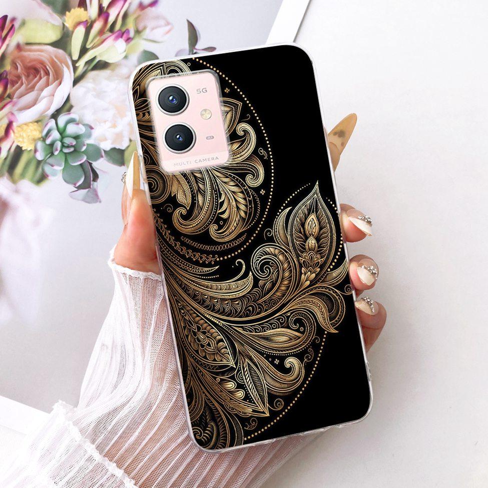For Vivo Y33s 5G Clear Case Aesthetic Luxury Cute Cat Fashion Butterfly Funny Painted Casing For Vivo V2166A